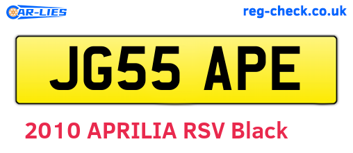 JG55APE are the vehicle registration plates.