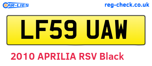 LF59UAW are the vehicle registration plates.