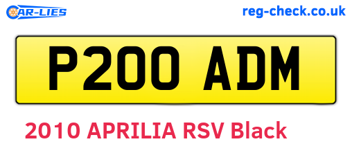 P200ADM are the vehicle registration plates.