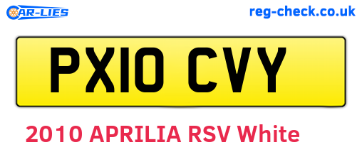 PX10CVY are the vehicle registration plates.
