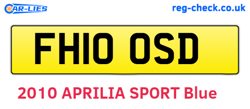 FH10OSD are the vehicle registration plates.