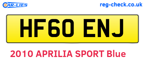 HF60ENJ are the vehicle registration plates.
