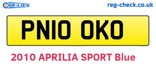 PN10OKO are the vehicle registration plates.
