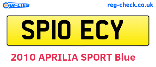 SP10ECY are the vehicle registration plates.