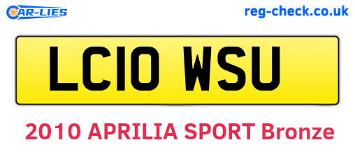 LC10WSU are the vehicle registration plates.