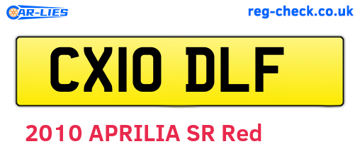 CX10DLF are the vehicle registration plates.