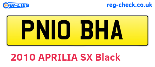 PN10BHA are the vehicle registration plates.
