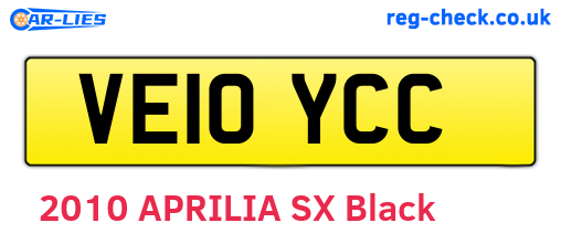 VE10YCC are the vehicle registration plates.