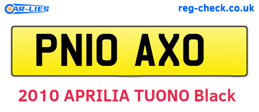 PN10AXO are the vehicle registration plates.
