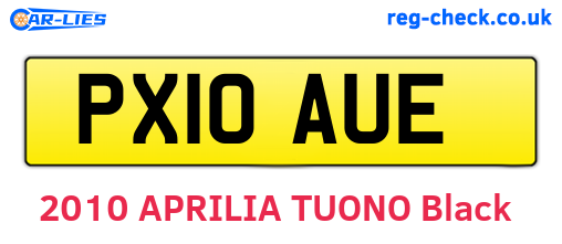 PX10AUE are the vehicle registration plates.