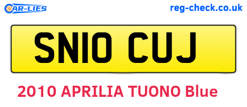 SN10CUJ are the vehicle registration plates.