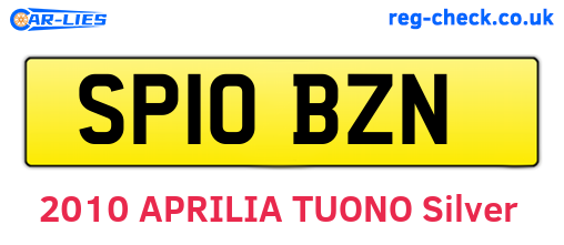 SP10BZN are the vehicle registration plates.