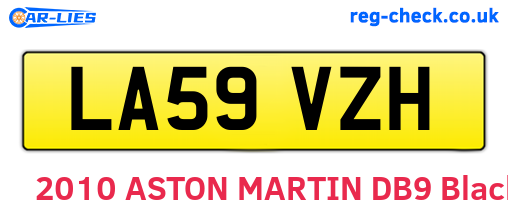 LA59VZH are the vehicle registration plates.