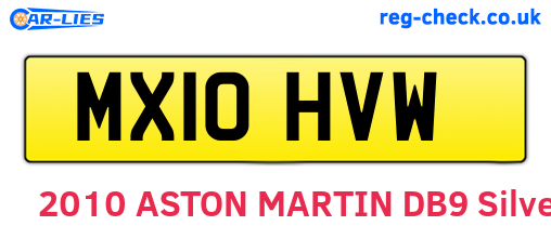 MX10HVW are the vehicle registration plates.