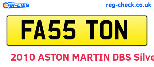 FA55TON are the vehicle registration plates.