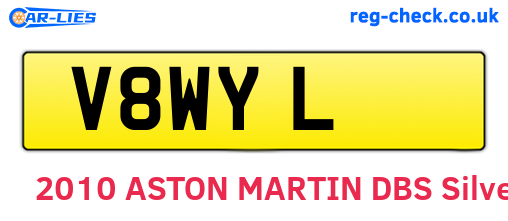 V8WYL are the vehicle registration plates.