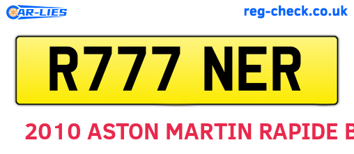 R777NER are the vehicle registration plates.