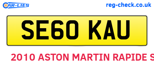 SE60KAU are the vehicle registration plates.