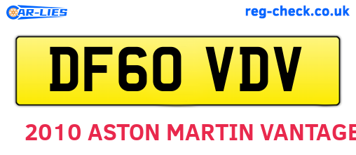 DF60VDV are the vehicle registration plates.
