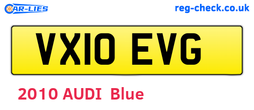 VX10EVG are the vehicle registration plates.