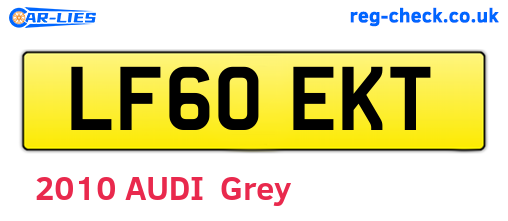 LF60EKT are the vehicle registration plates.