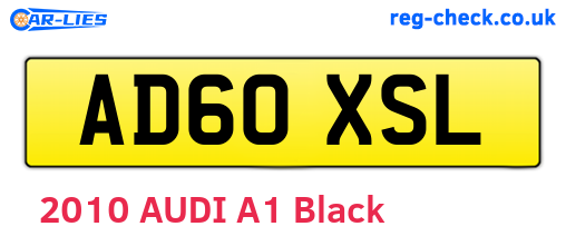 AD60XSL are the vehicle registration plates.