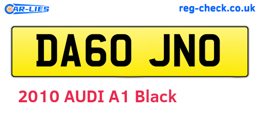DA60JNO are the vehicle registration plates.