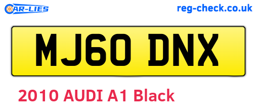 MJ60DNX are the vehicle registration plates.