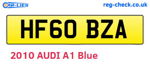 HF60BZA are the vehicle registration plates.
