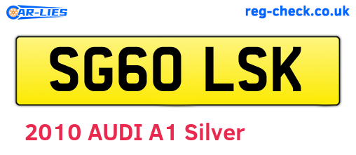 SG60LSK are the vehicle registration plates.