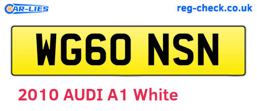 WG60NSN are the vehicle registration plates.