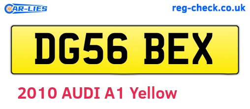 DG56BEX are the vehicle registration plates.