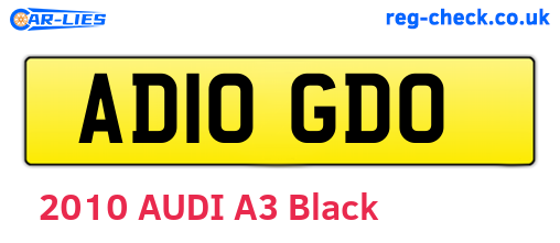 AD10GDO are the vehicle registration plates.