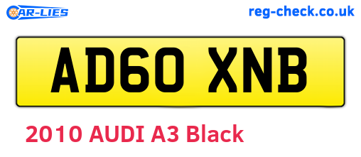 AD60XNB are the vehicle registration plates.