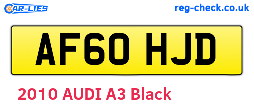 AF60HJD are the vehicle registration plates.