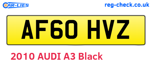 AF60HVZ are the vehicle registration plates.