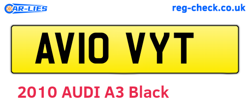 AV10VYT are the vehicle registration plates.