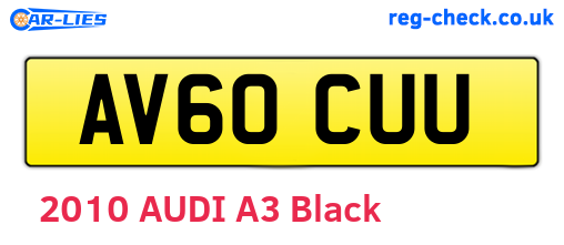 AV60CUU are the vehicle registration plates.