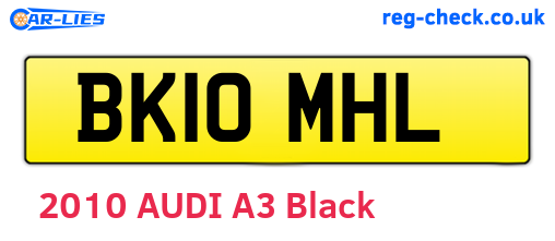 BK10MHL are the vehicle registration plates.