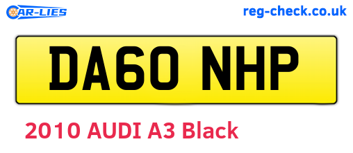 DA60NHP are the vehicle registration plates.