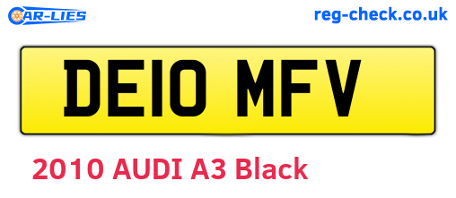 DE10MFV are the vehicle registration plates.