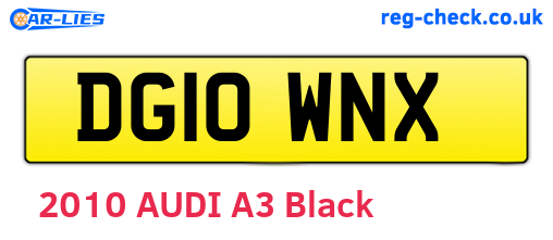 DG10WNX are the vehicle registration plates.