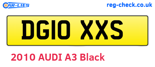 DG10XXS are the vehicle registration plates.