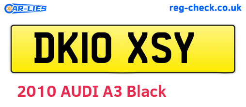 DK10XSY are the vehicle registration plates.