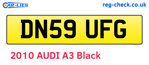 DN59UFG are the vehicle registration plates.
