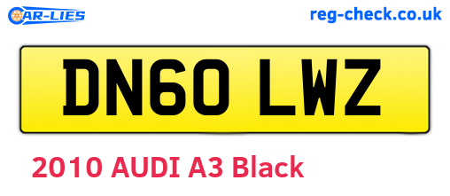 DN60LWZ are the vehicle registration plates.