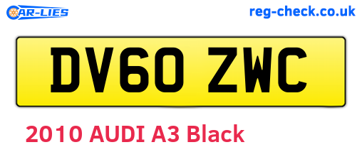 DV60ZWC are the vehicle registration plates.