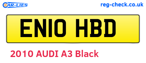 EN10HBD are the vehicle registration plates.