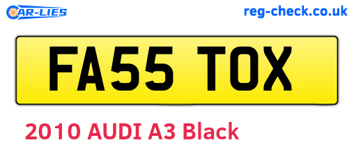 FA55TOX are the vehicle registration plates.