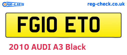 FG10ETO are the vehicle registration plates.
